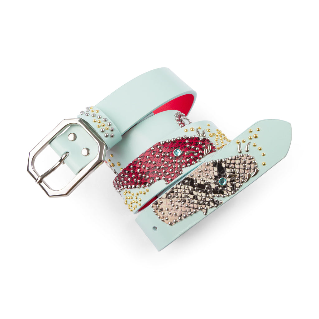 Blue Koi Fish Studded Belt