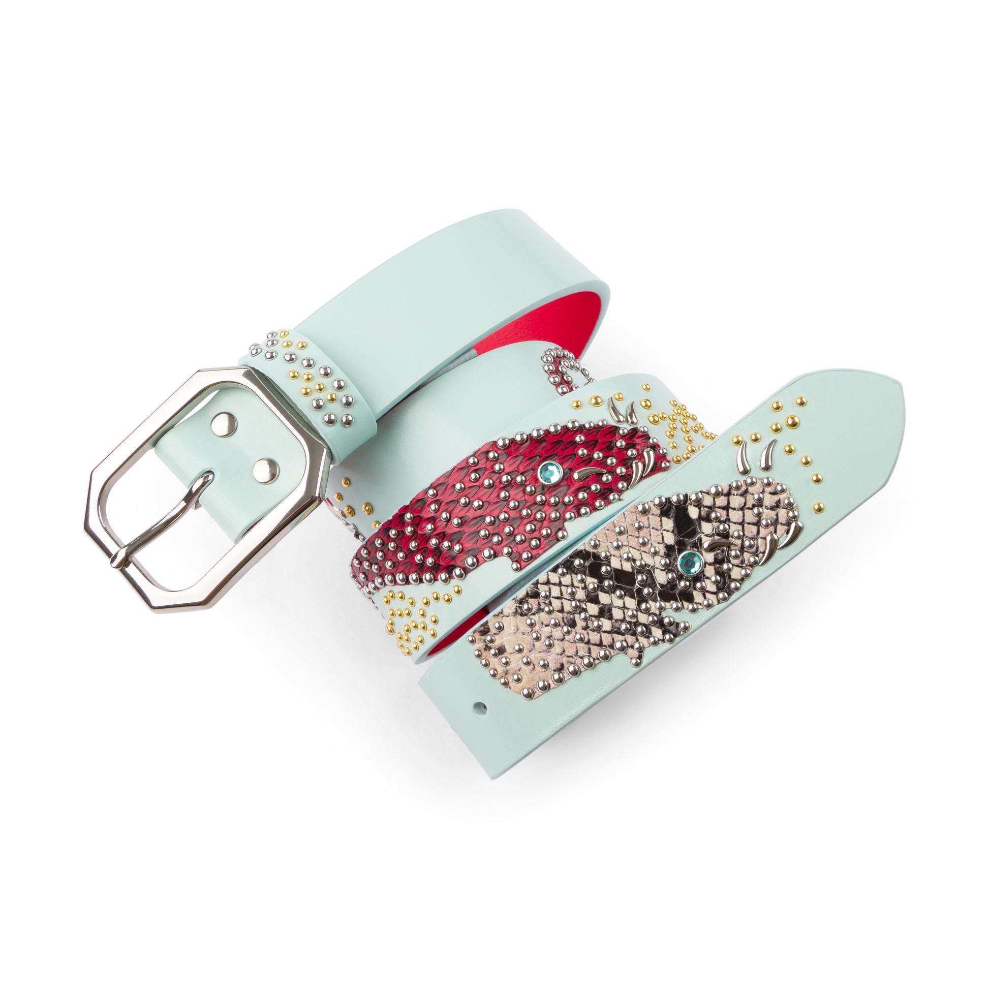 Blue Koi Fish Studded Belt