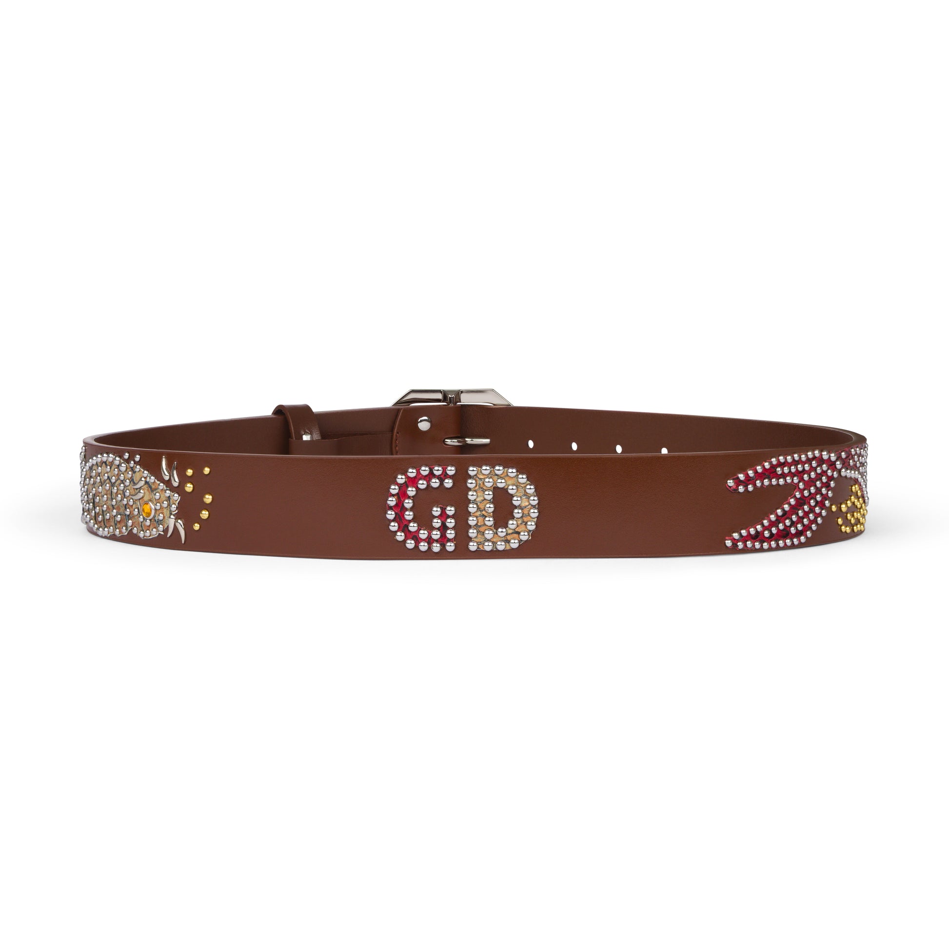 Brown Koi Fish Studded Belt