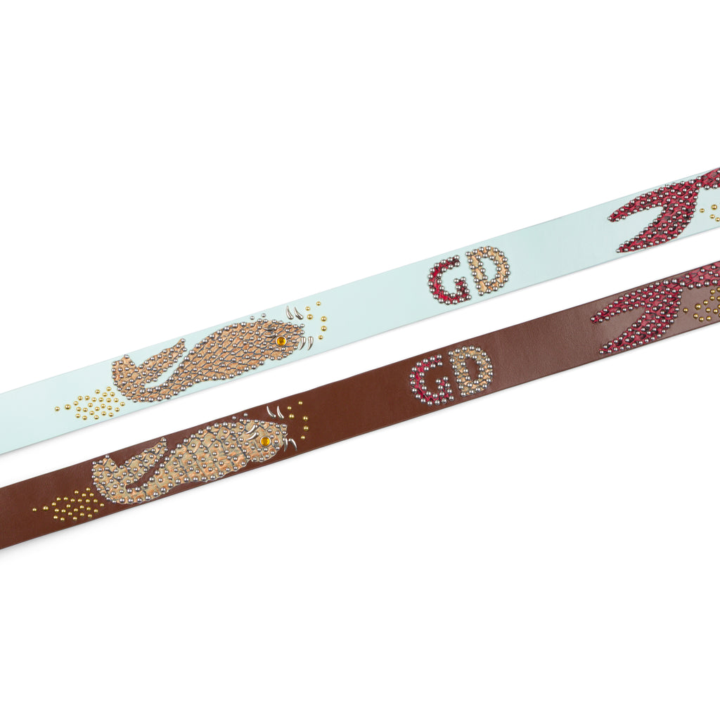 Blue Koi Fish Studded Belt