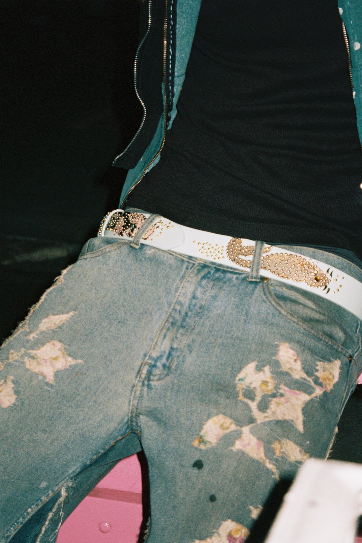 Blue Koi Fish Studded Belt