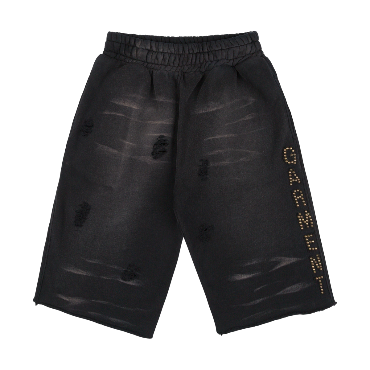 BLACKOUT STUDDED 3/4 SHORTS